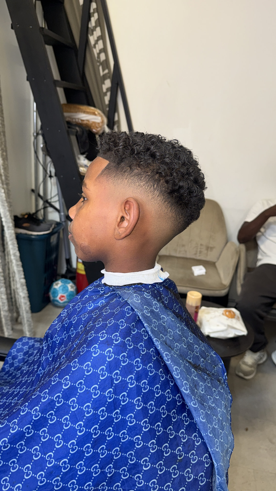 Curly high fade